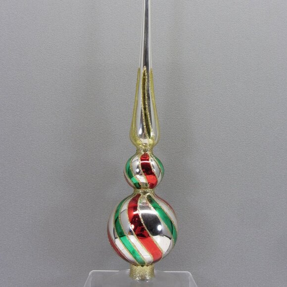 Home For The Holiday Glass Tabletop Multi Color Finial Christmas Decor Silver. - Picture 3 of 9